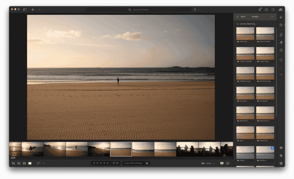 Adobe Lightroom CC Fujifilm film simulations
