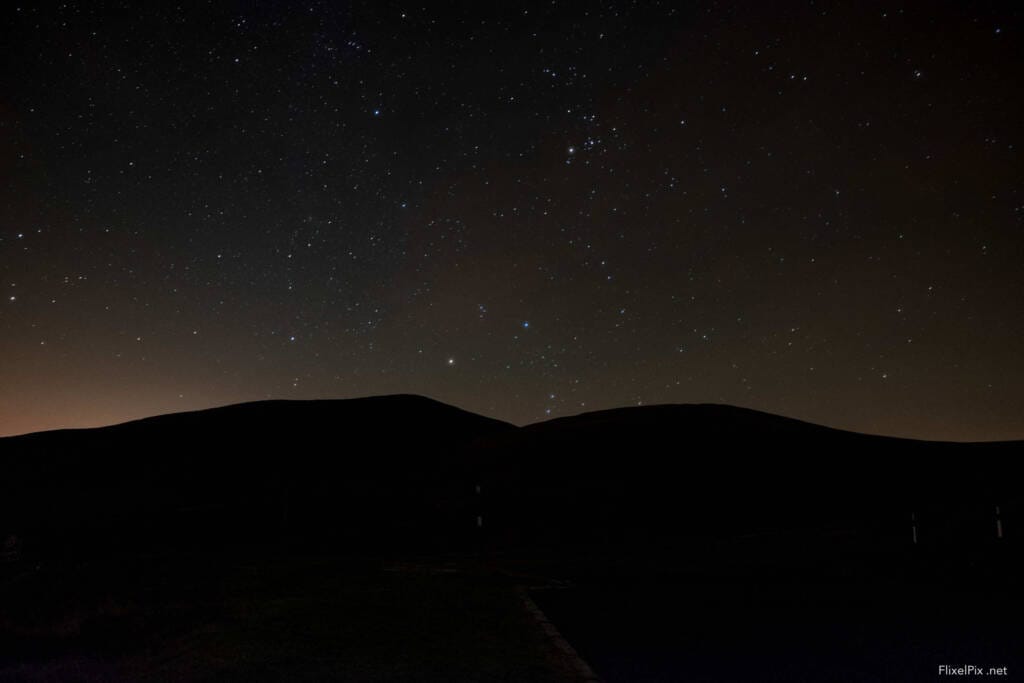 Fujifilm 14mm stars in the Mourne Mountains